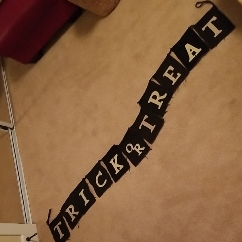Pottery Barn's Black Trick or Treat Banner